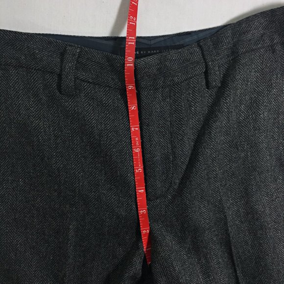 Beautiful NWT Wool Blend Trousers Flat Front Great Details CHARCOAL GRAY SZ 8 - Picture 10 of 13
